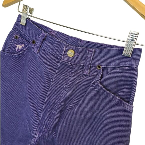VTG 80s Wrangler Juniors 11 High Rise Straight Leg Corduroy Pants Purple - Picture 6 of 16